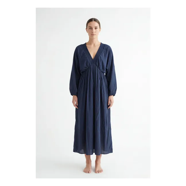 Robe Matteo Gaze de Coton | Bleu marine