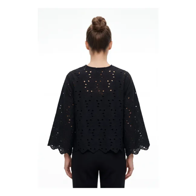 Blouse Brodée Gabriella Coton | Noir