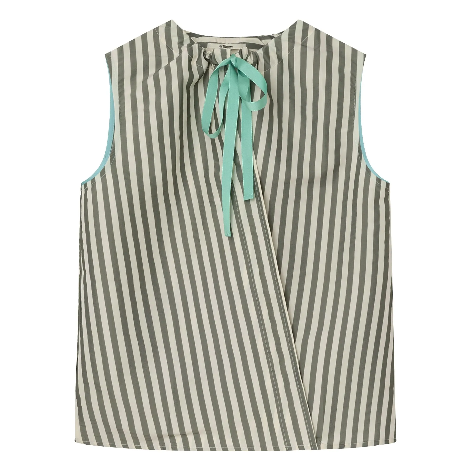 Dr Bloom Khaki Menta Stripes Blouse