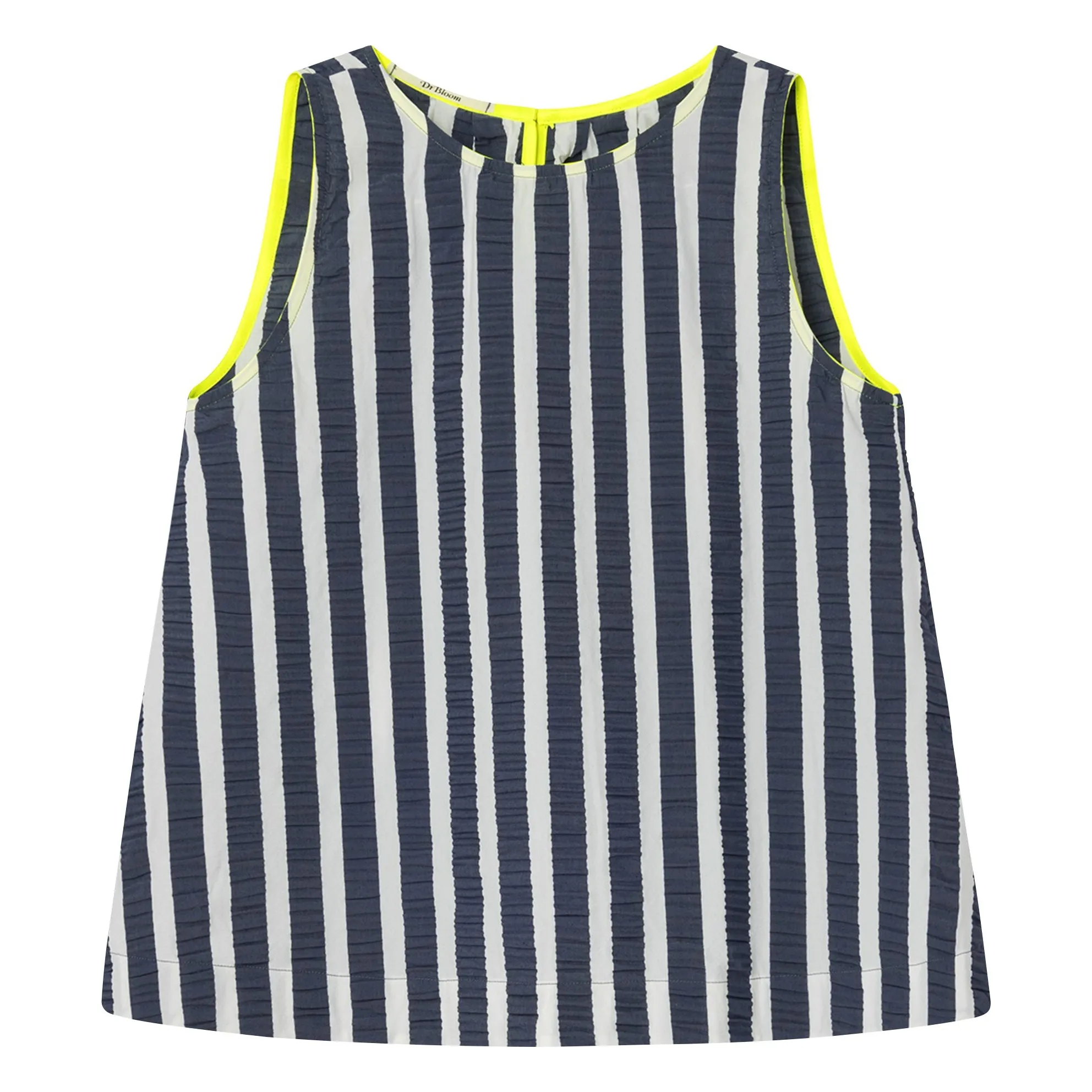 Dr Bloom Navy Blue Fresco Stripes Blouse