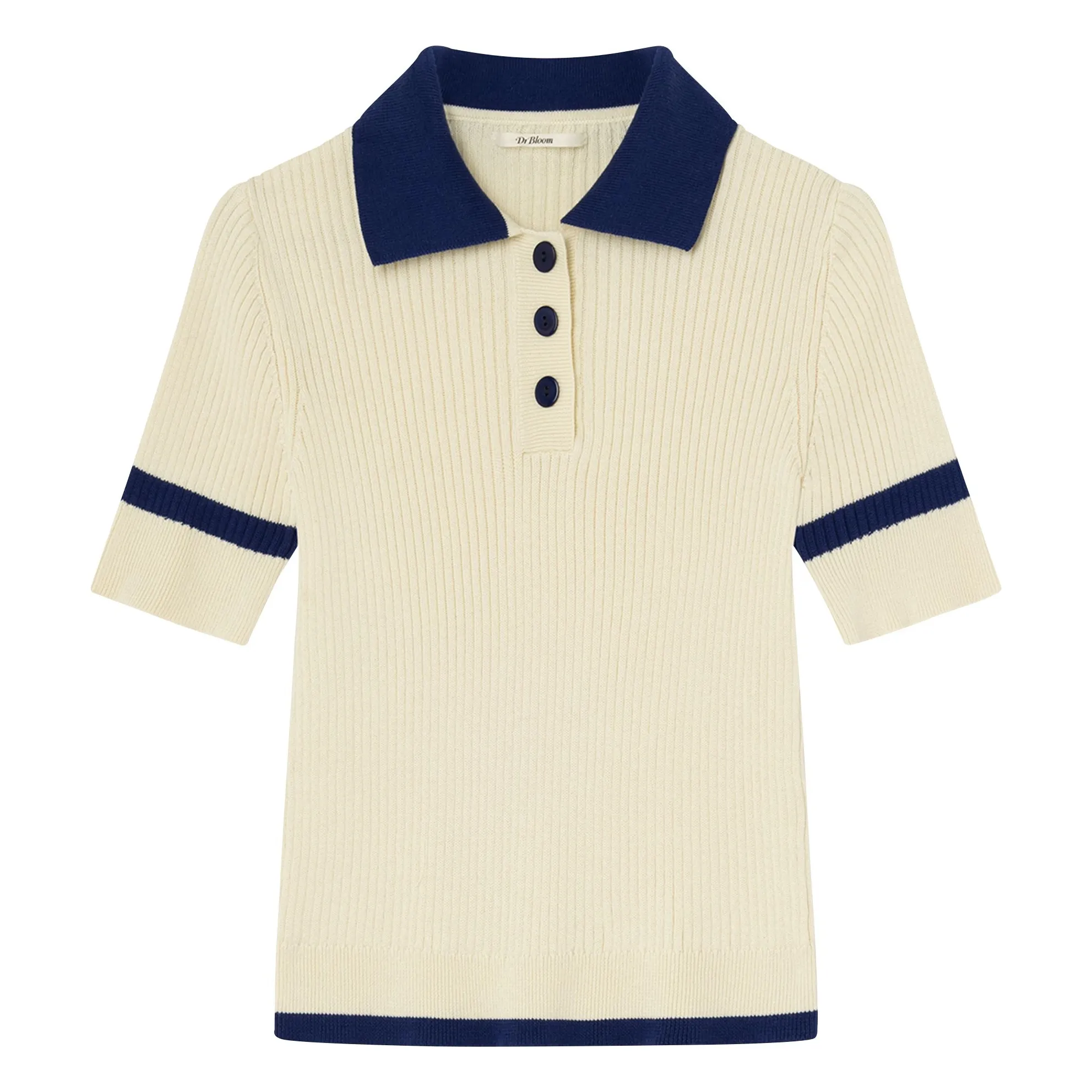 Dr Bloom Ecru Trina Cotton Polo Shirt