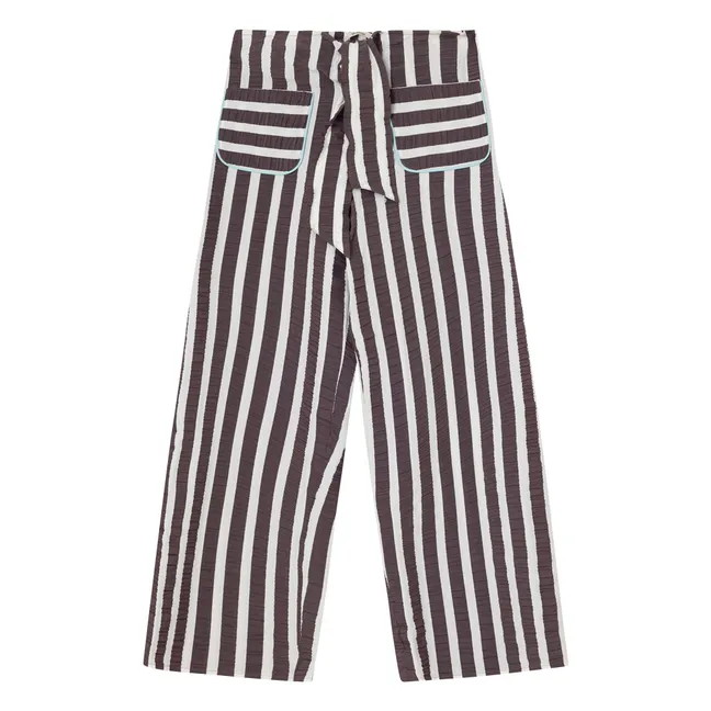 Pantalones de rayas Lazo | Berenjena