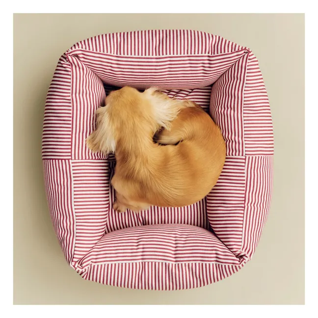 Panier pour chien à rayures | Rouge