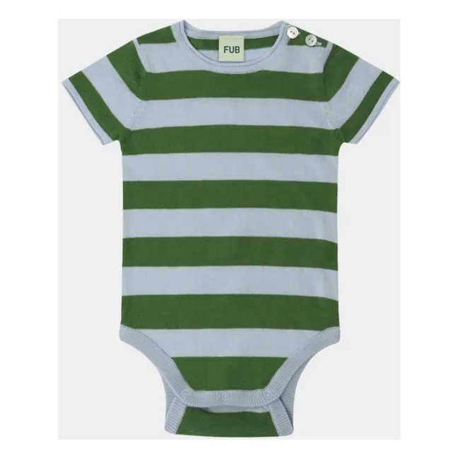 Body Rayé Maille Coton Bio | Vert