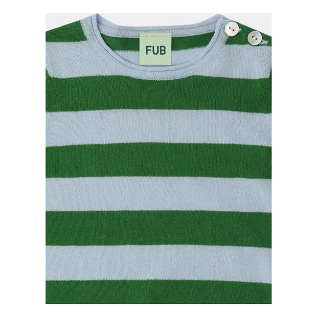 Body Rayé Maille Coton Bio | Vert