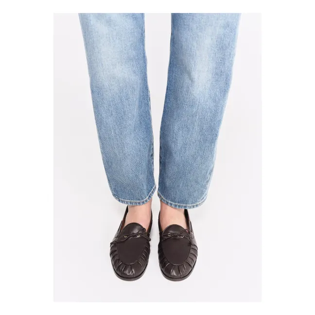 Slippers Como Leder | Schokoladenbraun