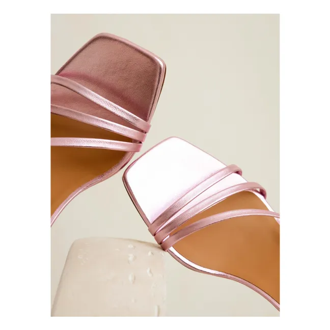 Sandales Alix Cuir Laminé | Rose