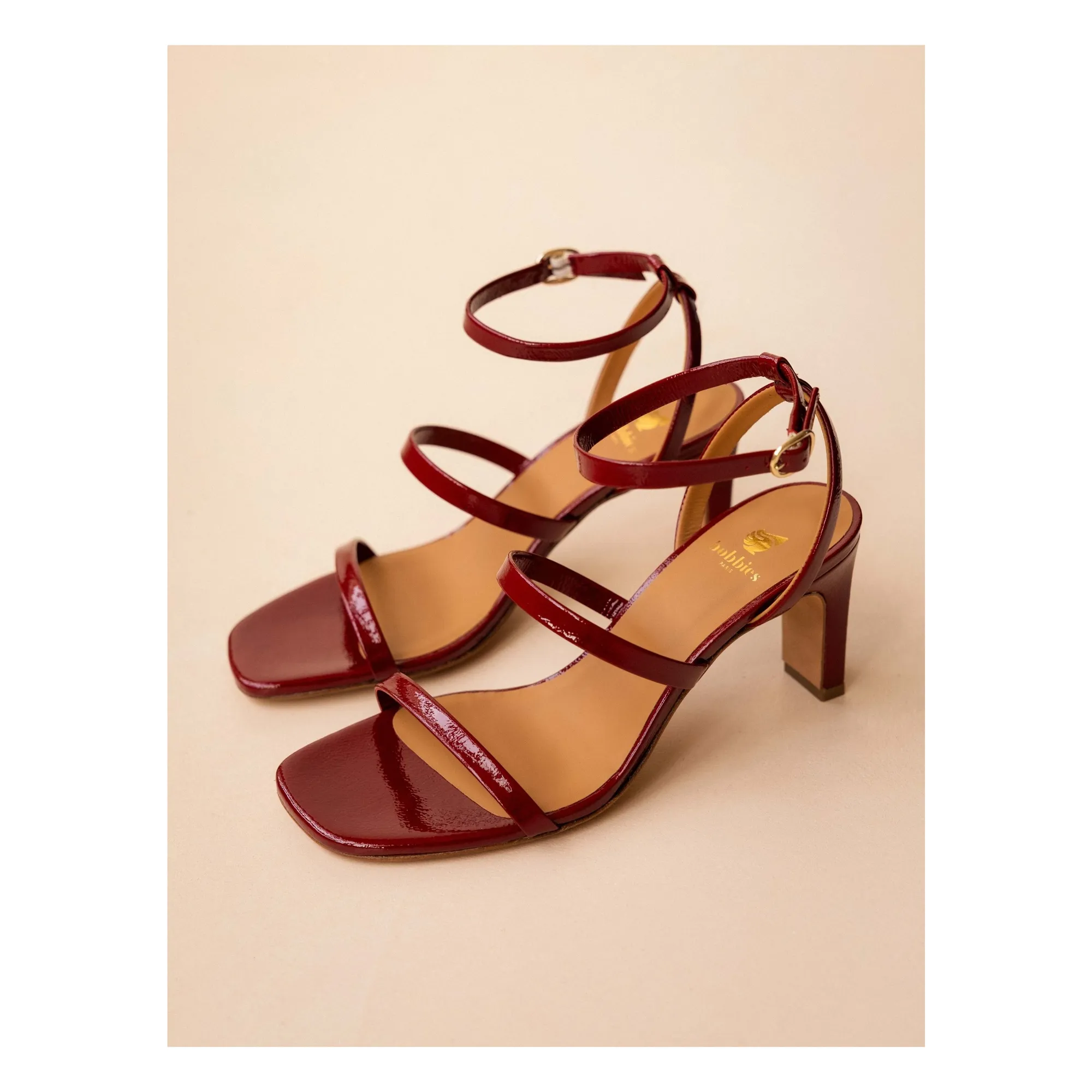 Bobbies Cherry Red Casey Patent Leather Sandals