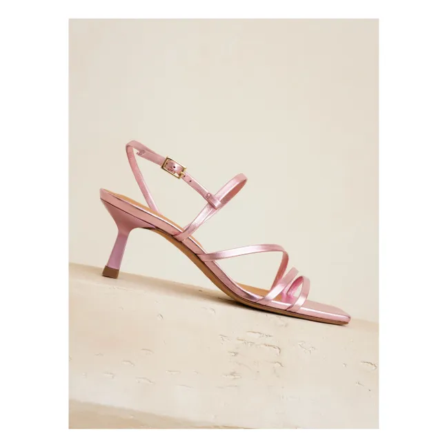 Sandales Alix Cuir Laminé | Rose
