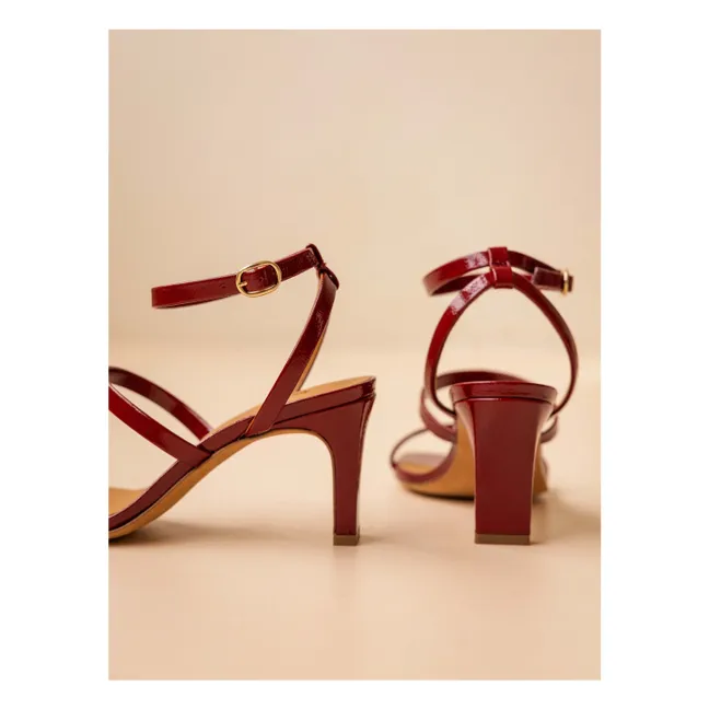 Sandales Casey Cuir Verni | Rouge cerise
