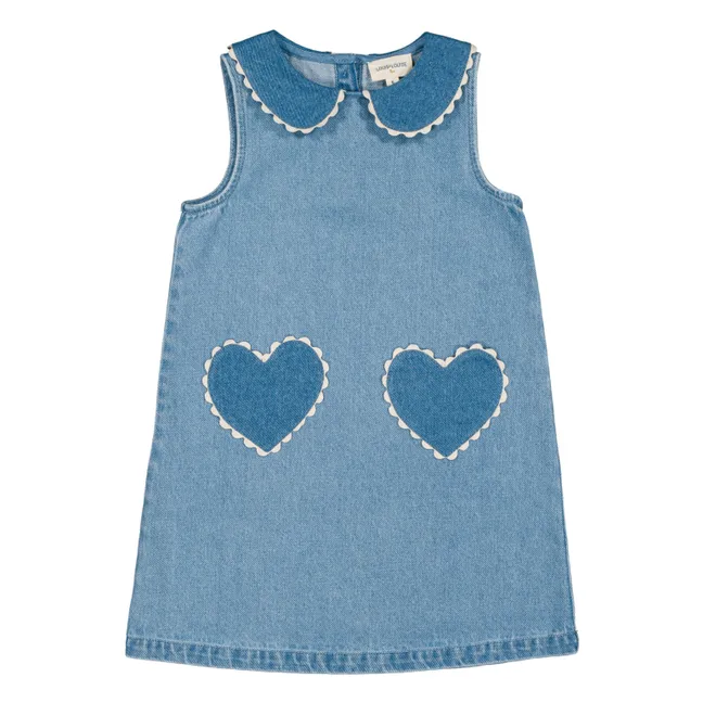 Vestido Misti Chambray Cuello Peter Pan | Azul Claro