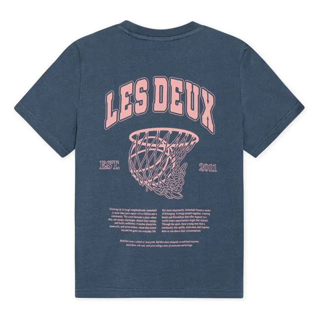 Camiseta de algodón ecológico Hoop | Azul
