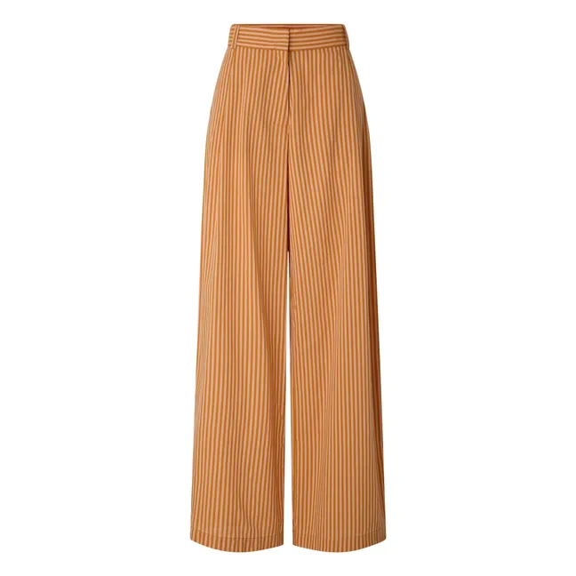 Pantalón Provencia de algodón a rayas | Naranja