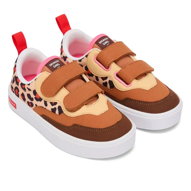 Baskets Scratchs Leopard | Crème
