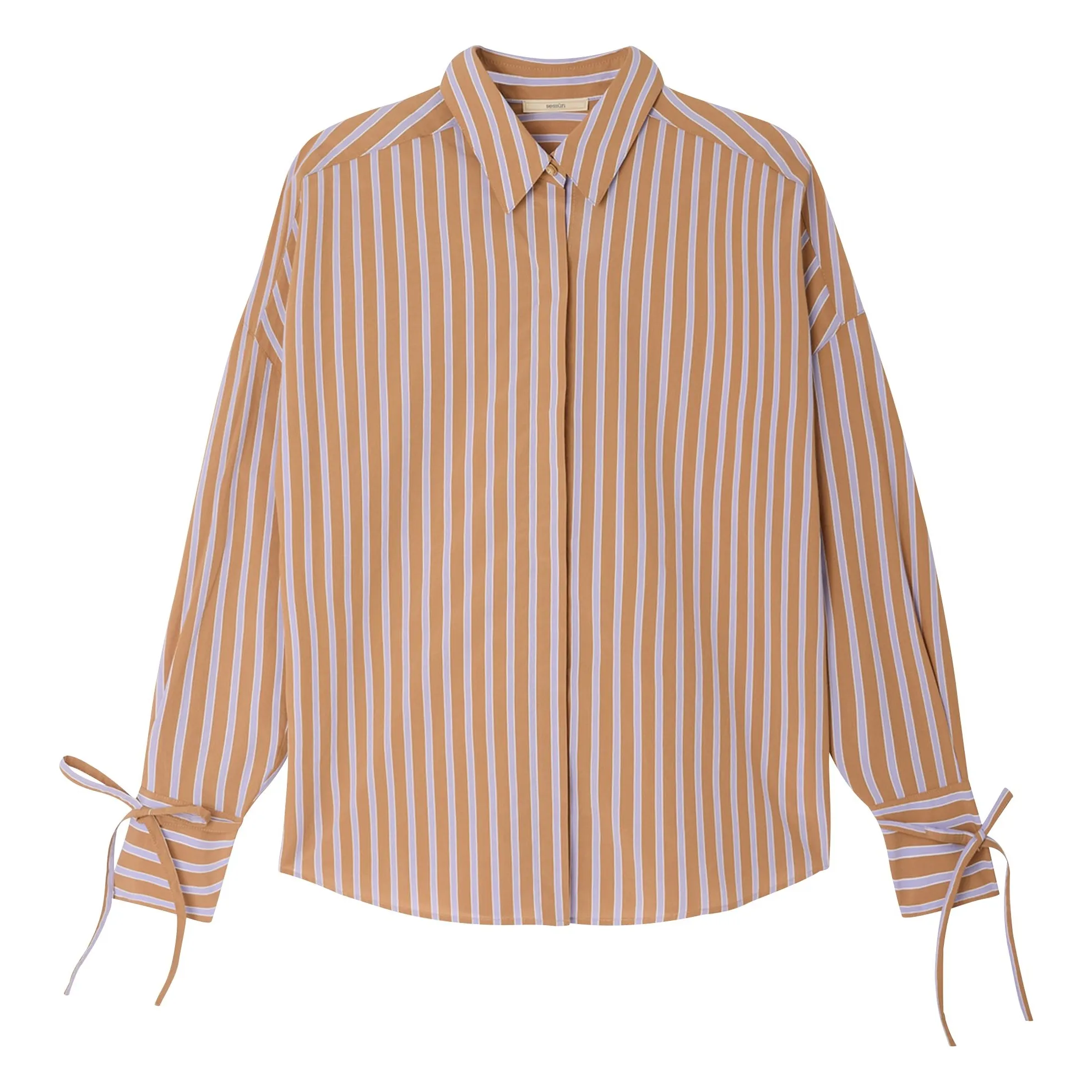Sessùn Terracotta Armando Cotton Stripe Shirt