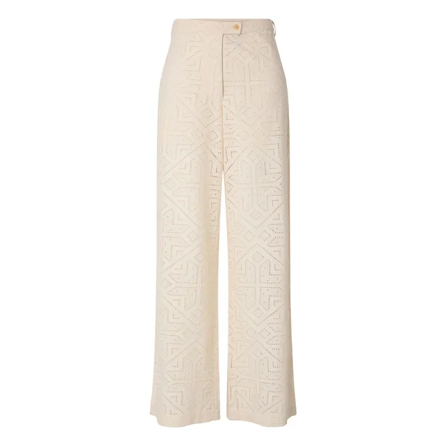 Allindy Cotton Pants | Ecru
