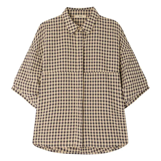 Chemise Carreaux Coton Florentina | Sable