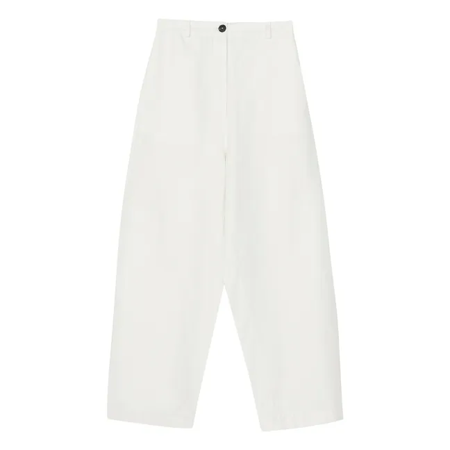 Pantalon Ballon Lin et Coton | Blanc