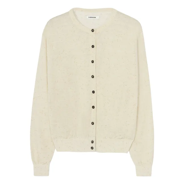 Cárdigan de lino y algodón | Crema