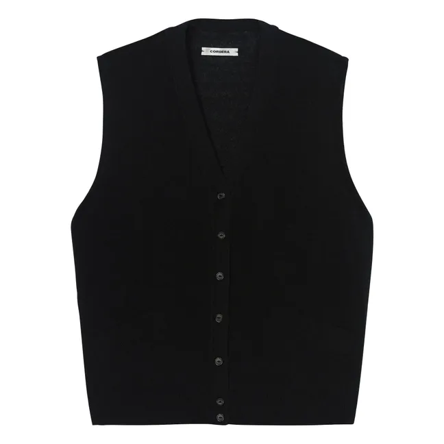 Cárdigan sin mangas | Negro
