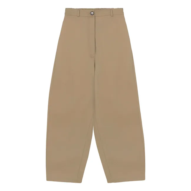 Linen and cotton balloon pants | Camel