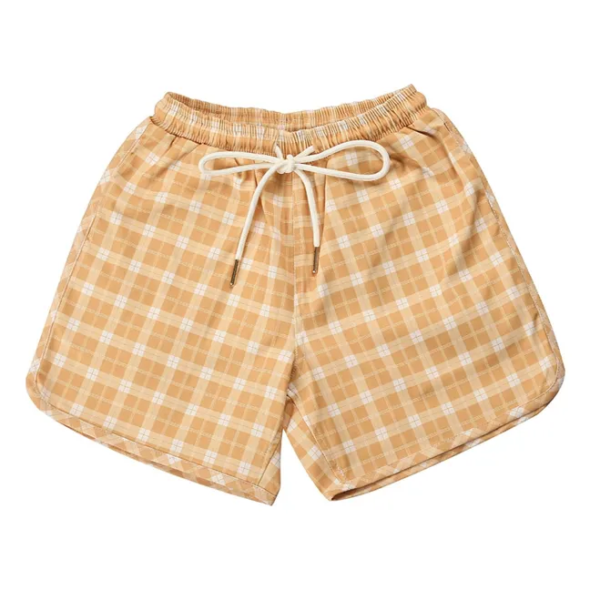 Recycled Fiber Tile Swim Shorts | Orange