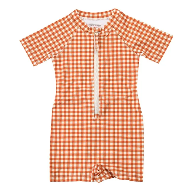 Vichy Recycled Fiber Bathing Suit | Ochre