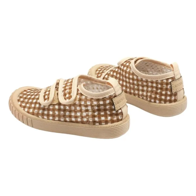 Scratch Play Vichy Recycled Fiber Sneakers | Ochre