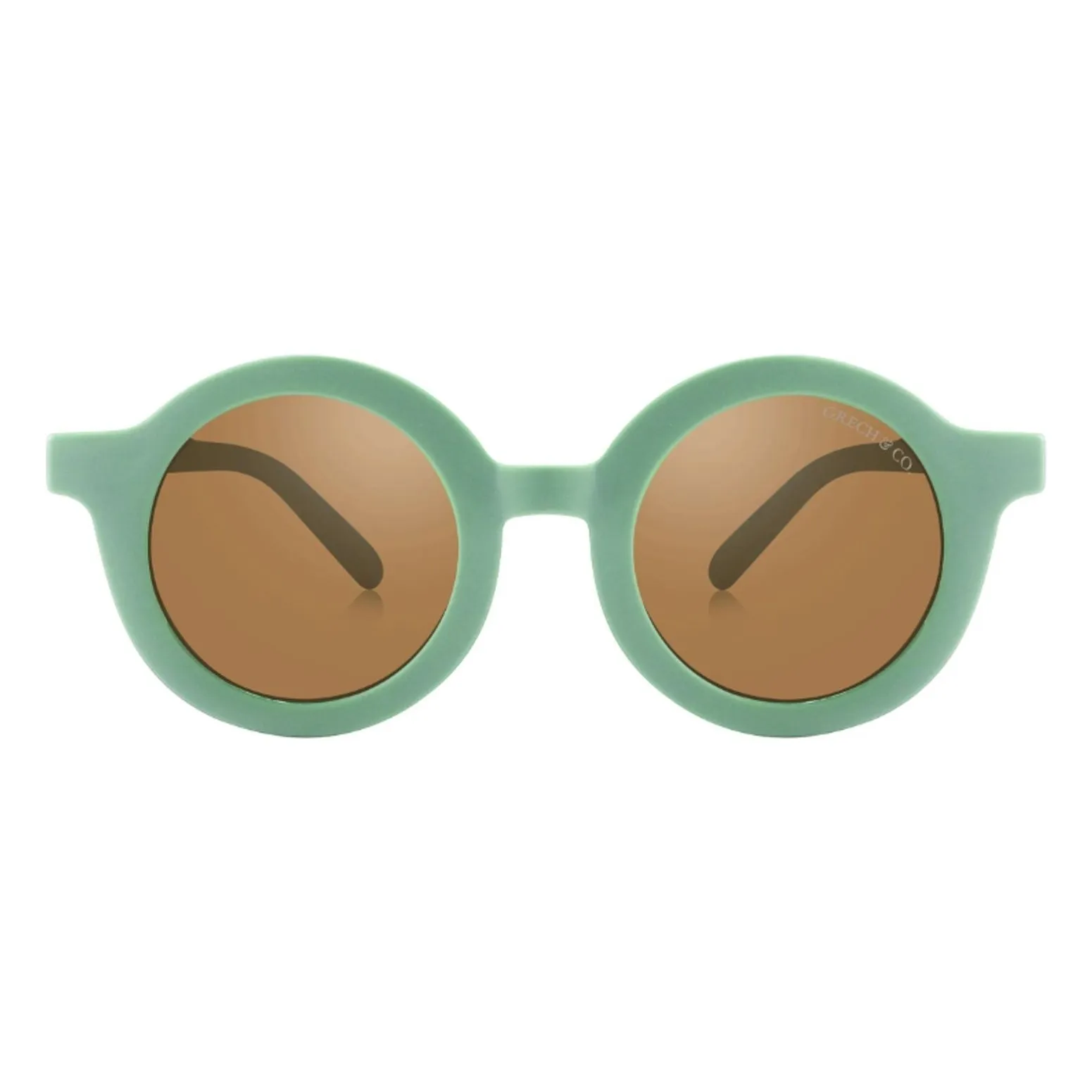 Grech & Co Pale Green Original Round Polarized Organic Fiber Sunglasses