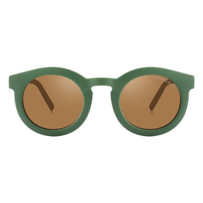 Gafas de sol clásicas polarizadas de fibra natural | Verde Kaki