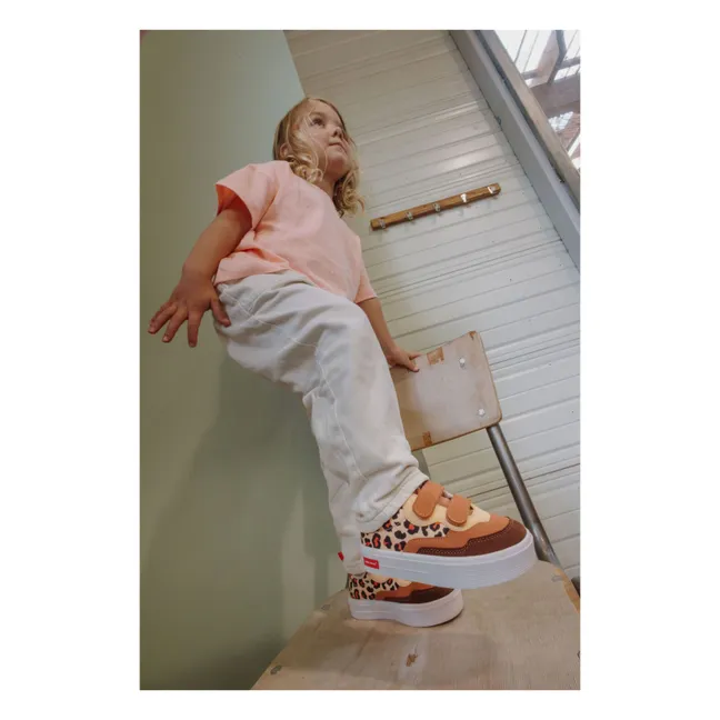 Baskets Scratchs Leopard | Crème