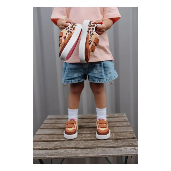 Baskets Scratchs Leopard | Crème