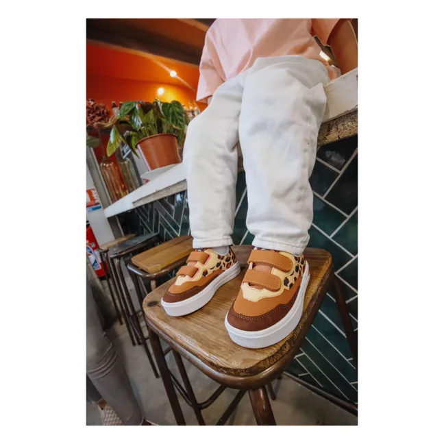 Baskets Scratchs Leopard | Crème