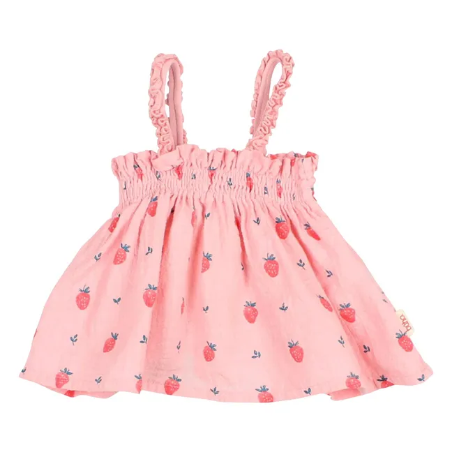 Top Fraises Coton Bio | Rose bonbon