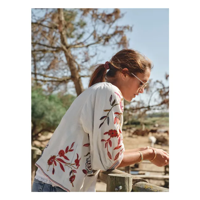 Veste Brodée Ori Coton | Rouge