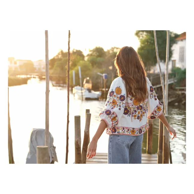 Veste Brodée Greta Coton | Orange