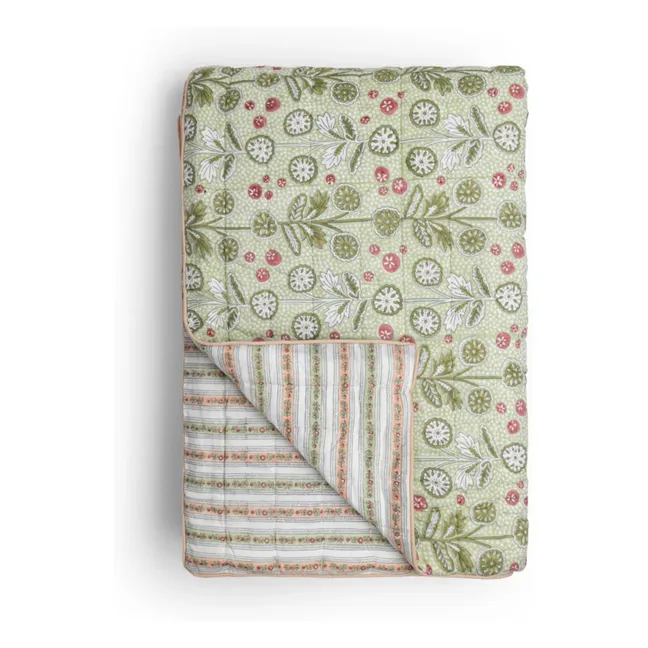 Quilt-Tagesdecke Cosmique Lappi | Blasses Grün