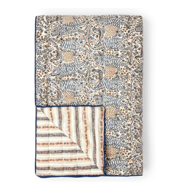 Cosmique London quilted bedspread | Blue