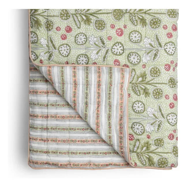 Quilt-Tagesdecke Cosmique Lappi | Blasses Grün