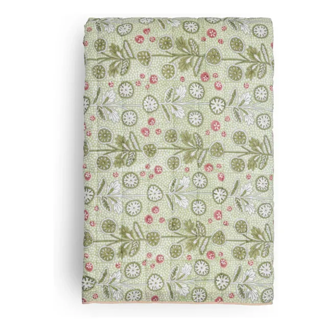 Cosmique Lappi quilted bedspread | Pale green