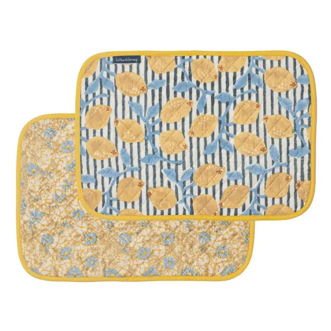 Juego de 4 manteles individuales reversibles Sicily | Amarillo
