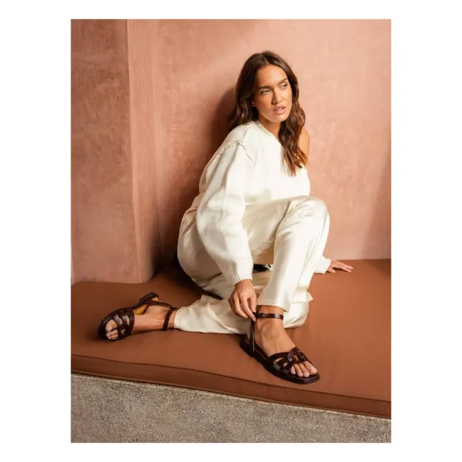 Sandalias de piel Hanaé | Café