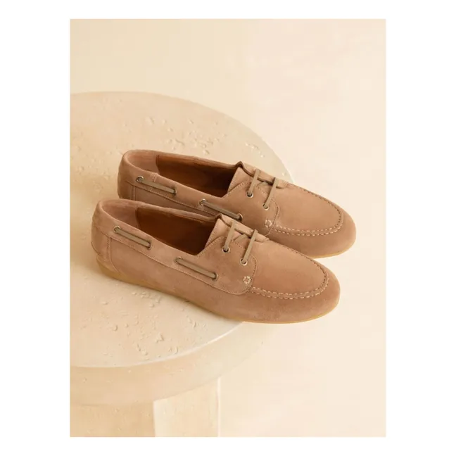 Betsy Suede Boat Shoes | Beige