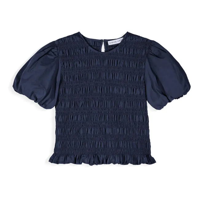 Baila Cotton Top | Navy blue