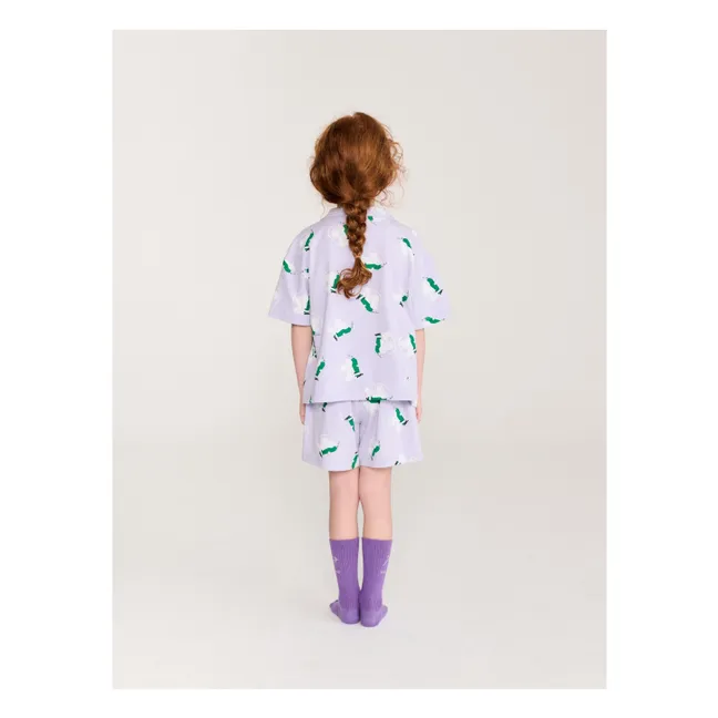 Organic Cotton Mouse Shirt and Short Set | Purple