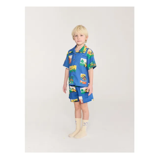 Ensemble Chemise et Short Pickles Coton Bio | Bleu roi