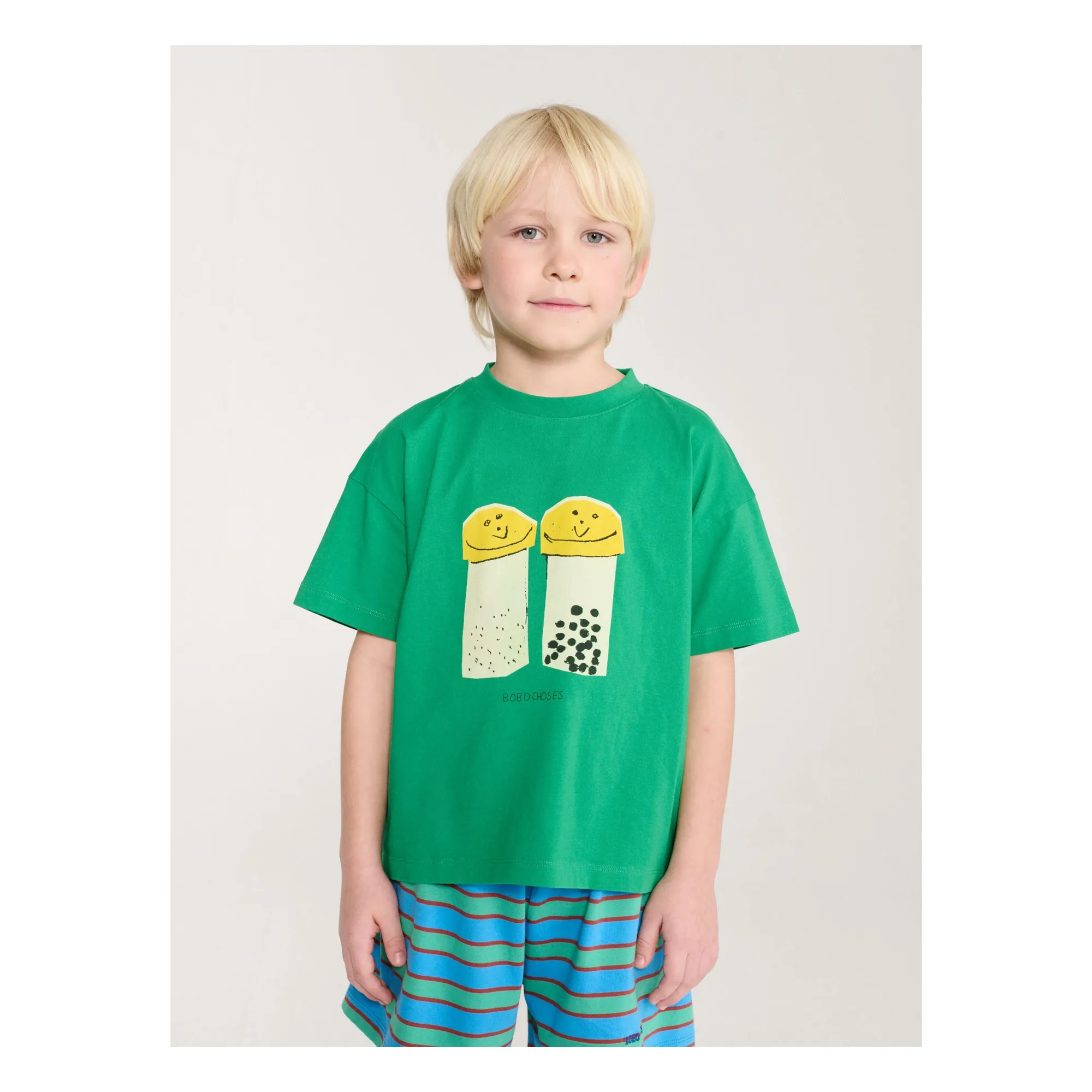 Ensemble T-shirt et Short Sel et Poivre Coton Bio | Vert- Image produit n°5
