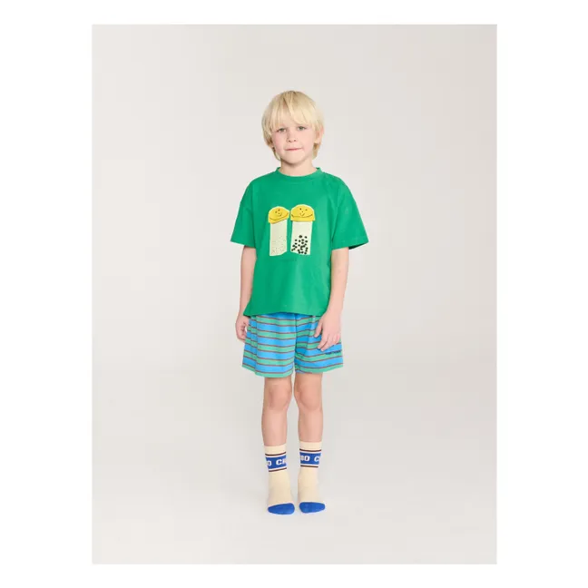 Set T-Shirt und Shorts Sel et Poivre Bio-Baumwolle | Grün