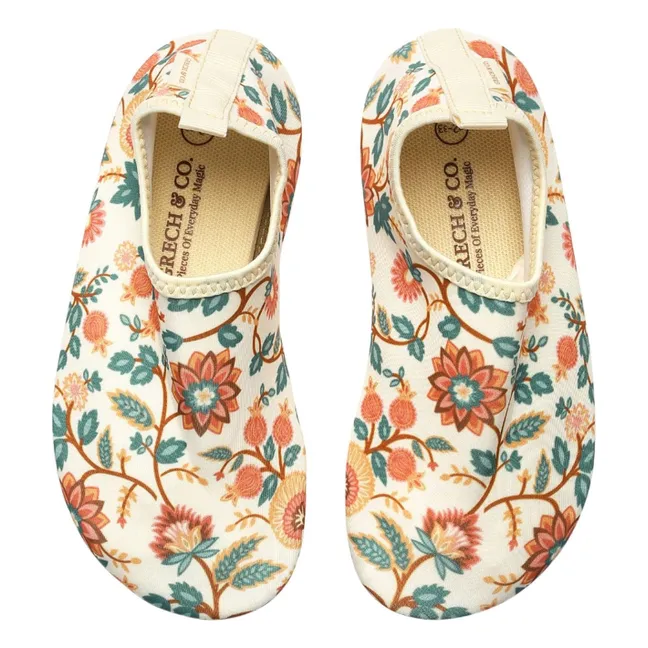 Chaussures d'Eau Fleuries | Ecru