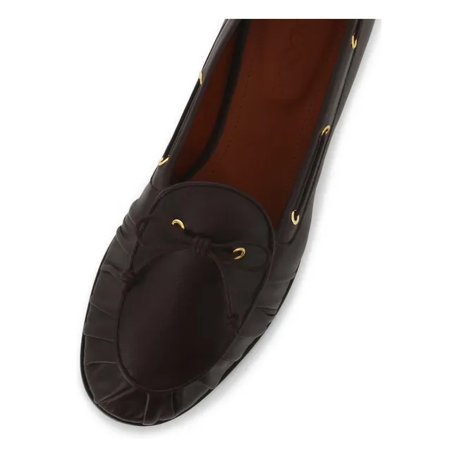 Slippers Como Leder | Schokoladenbraun